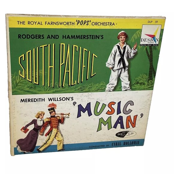 South Pacific And The Music Man (Vinyl, 1958) Design DLP 59 VG LP Record Album - Picture 1 of 9
